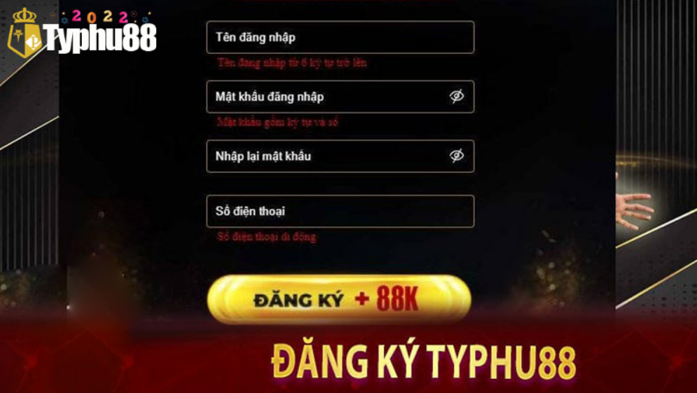 Hướng Dẫn Anh Em Đăng Ký typhu88 Chi Tiết